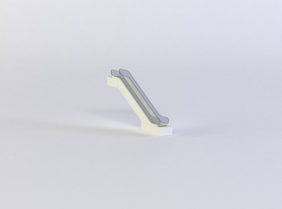 ESCALATOR 3D MODEL stair handrail Low-poly 3D model_2