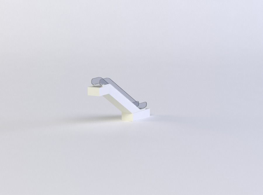 ESCALATOR 3D MODEL stair handrail Low-poly 3D model_1