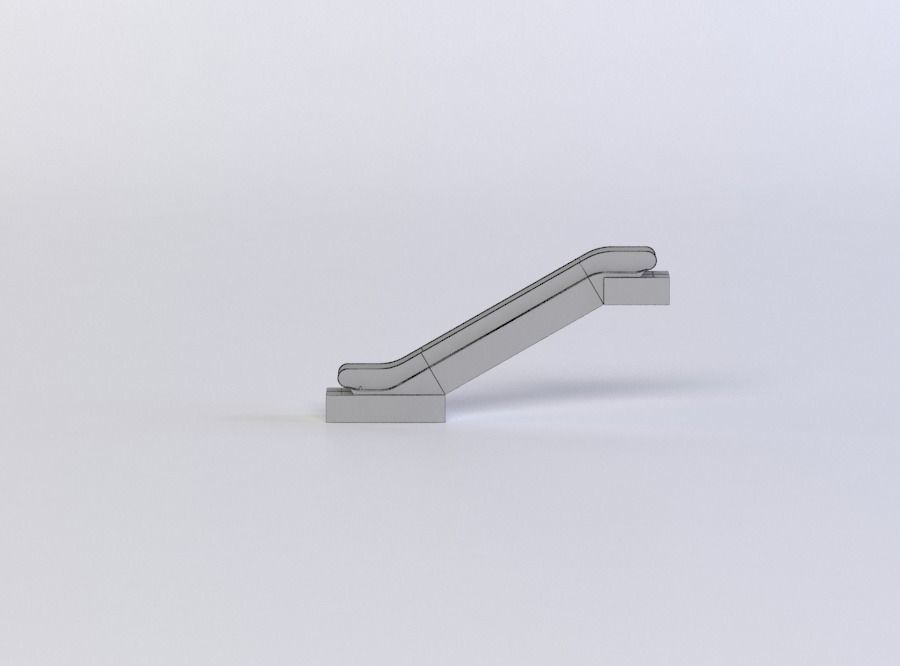 ESCALATOR 3D MODEL stair handrail Low-poly 3D model_3