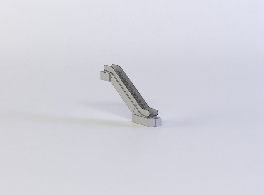 ESCALATOR 3D MODEL stair handrail Low-poly 3D model_5