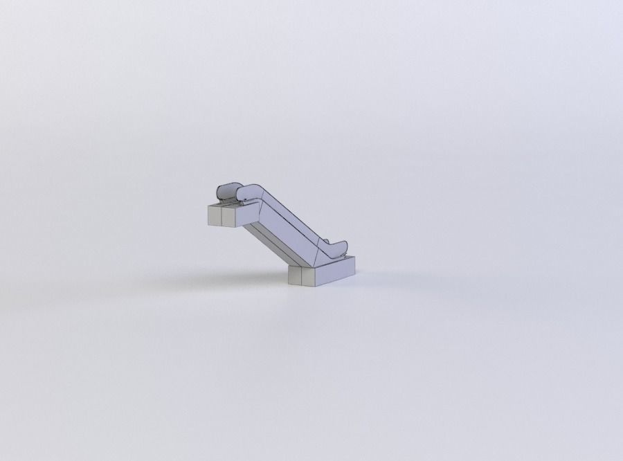 ESCALATOR 3D MODEL stair handrail Low-poly 3D model_4