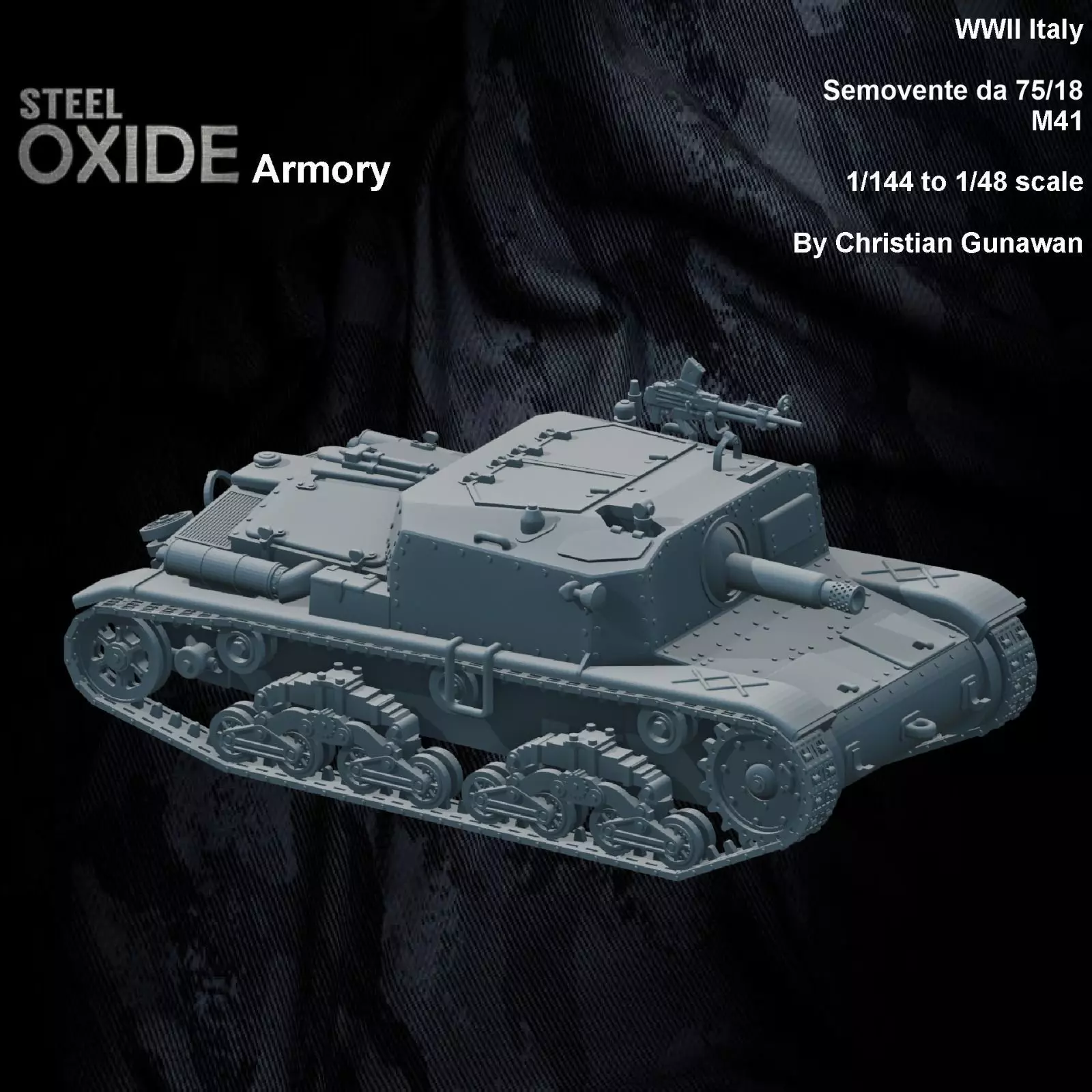 WWII Italy Semovente da 75 18 3D print model