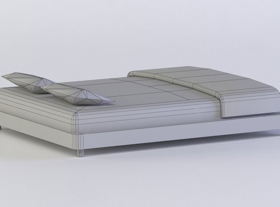 COLLAGE BEDROOM SET 3D MODEL Low-poly 3D model_5