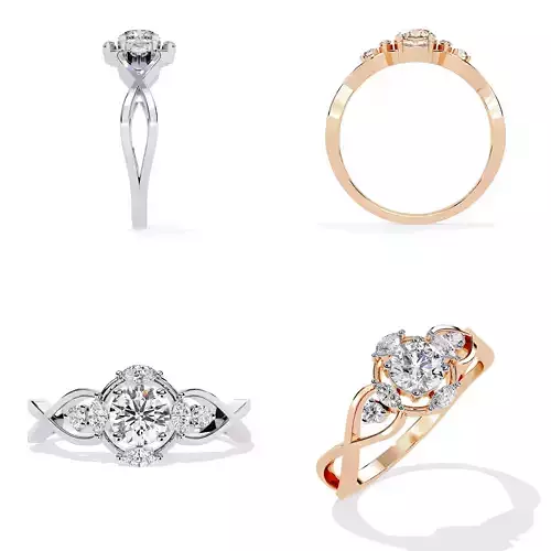 Infinity Shank Marquise Accent Ring STL 3DM CAD