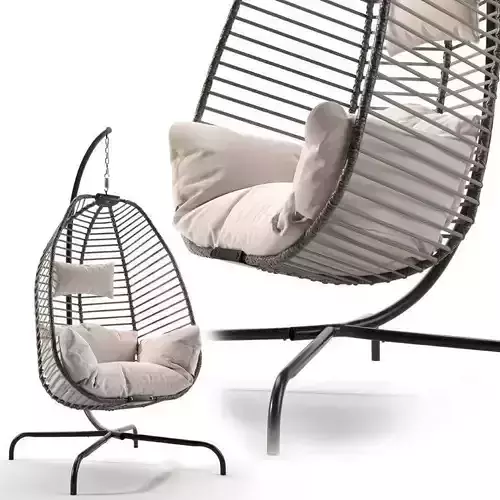Hanging armchair with frame