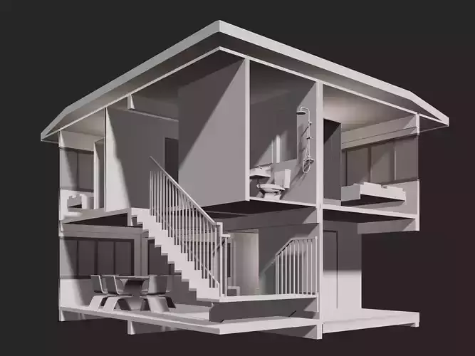 House in section cut 25-58 3D model