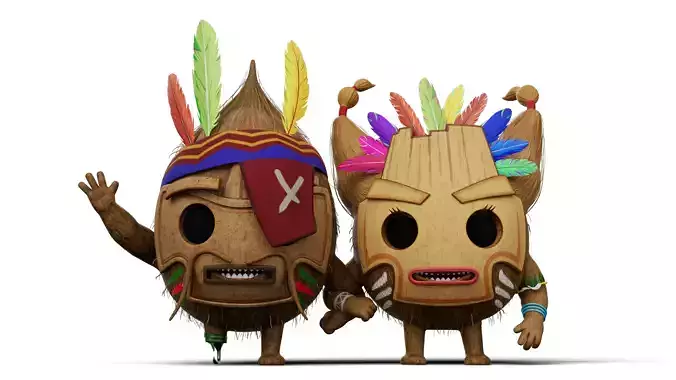 Coco Mama and Papa Rigged Low-poly 3D model 2