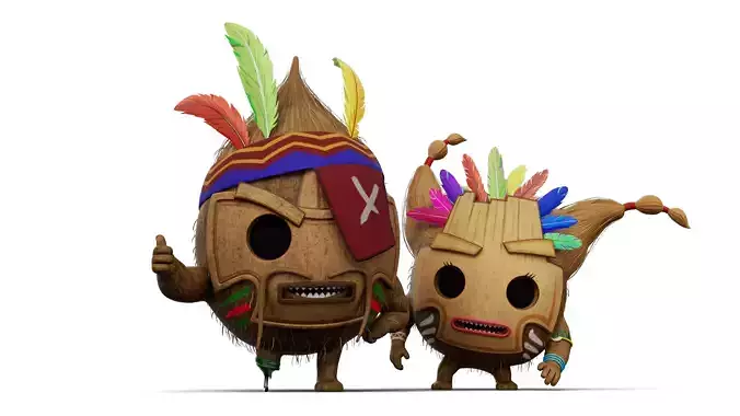 Coco Mama and Papa Rigged