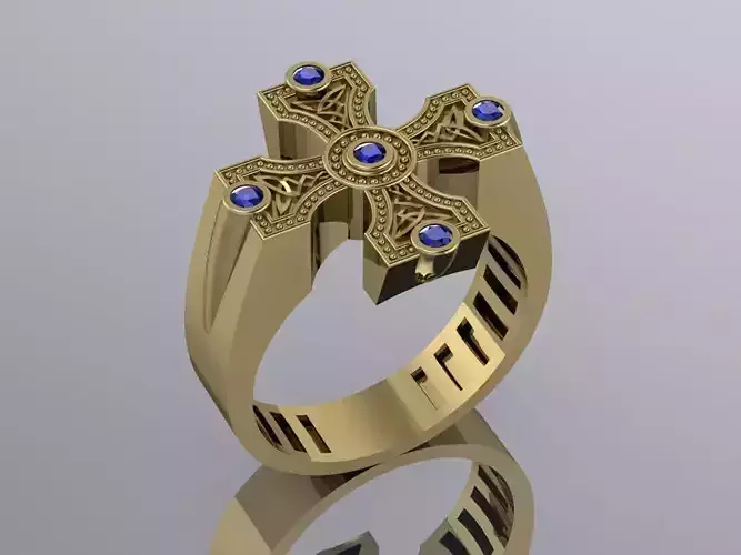 Mens Cross Ring Brand Jewelry Luxury