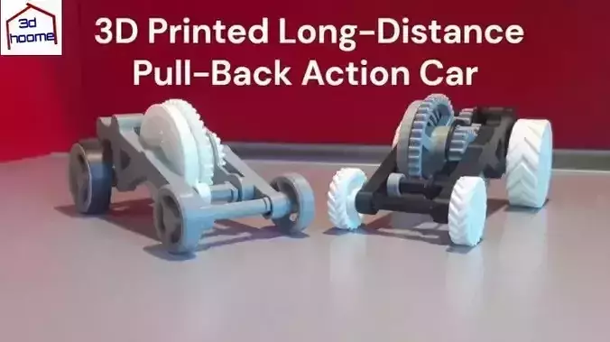 Pull-Back Action Car 3D print model 2