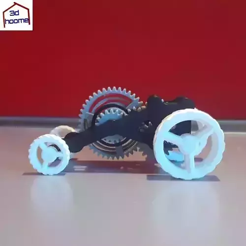 Pull-Back Action Car 3D print model 5