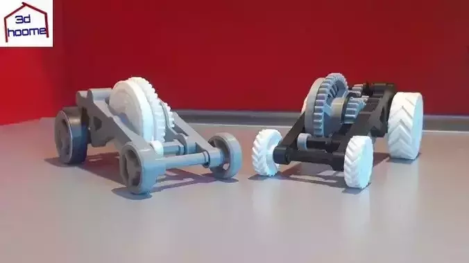 Pull-Back Action Car 3D print model 3