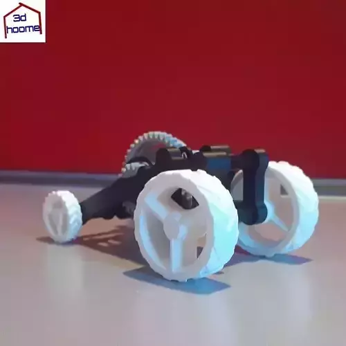 Pull-Back Action Car 3D print model 6