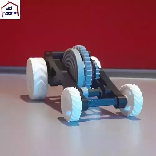 Pull-Back Action Car 3D print model 7