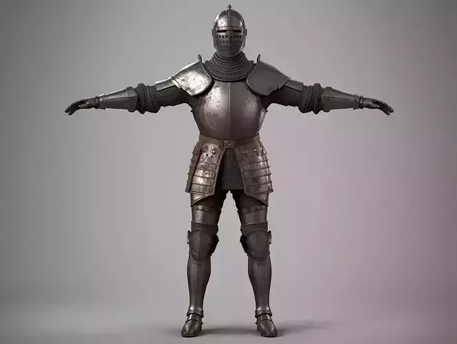 Medieval Knight Plate Armor 3D Model Full Suit