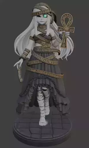 Egyptian Mummy Girl Anime Figure 3D Print