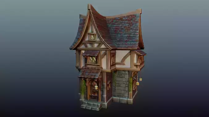 Mediaval Fantasy Stone House EM-16 3D model