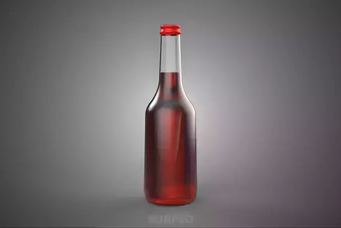 RED BOTTLE BEVERAGE SODA FIZZY SPARKLING REFRESHMENT SOFT DRINK 3D model 3