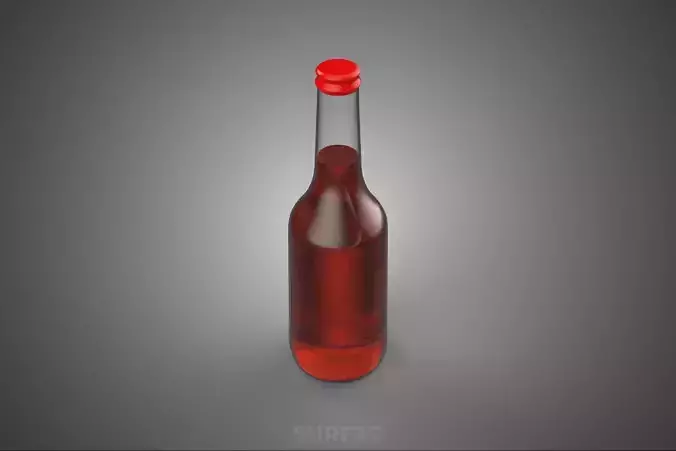 RED BOTTLE BEVERAGE SODA FIZZY SPARKLING REFRESHMENT SOFT DRINK 3D model 2