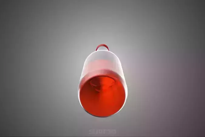 RED BOTTLE BEVERAGE SODA FIZZY SPARKLING REFRESHMENT SOFT DRINK 3D model 7
