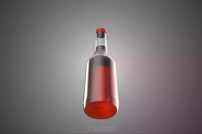 RED BOTTLE BEVERAGE SODA FIZZY SPARKLING REFRESHMENT SOFT DRINK 3D model 6