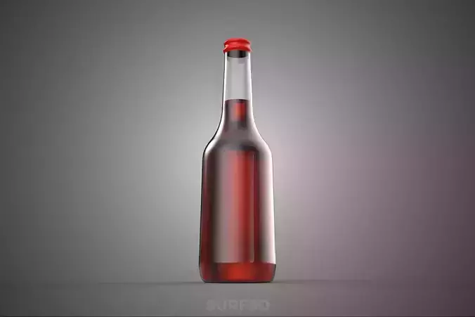 RED BOTTLE BEVERAGE SODA FIZZY SPARKLING REFRESHMENT SOFT DRINK 3D model 5