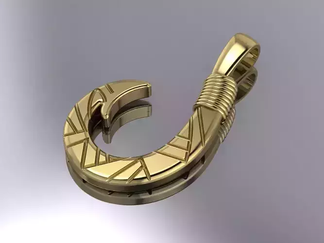 Hook Pendant Elegant Jewelry Gold