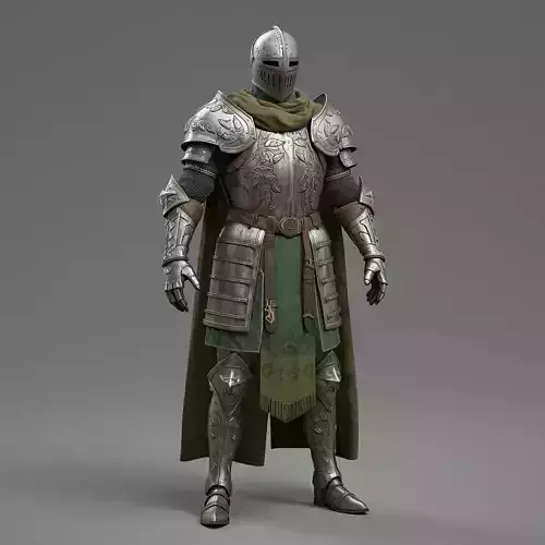 Heraldic Knight Plate Armor 3D Model Regal Full Suit