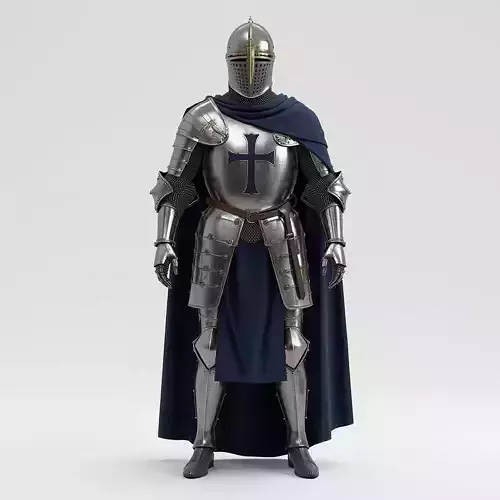 Engraved Noble Knight Armor 3D Model Elven Plate Suit