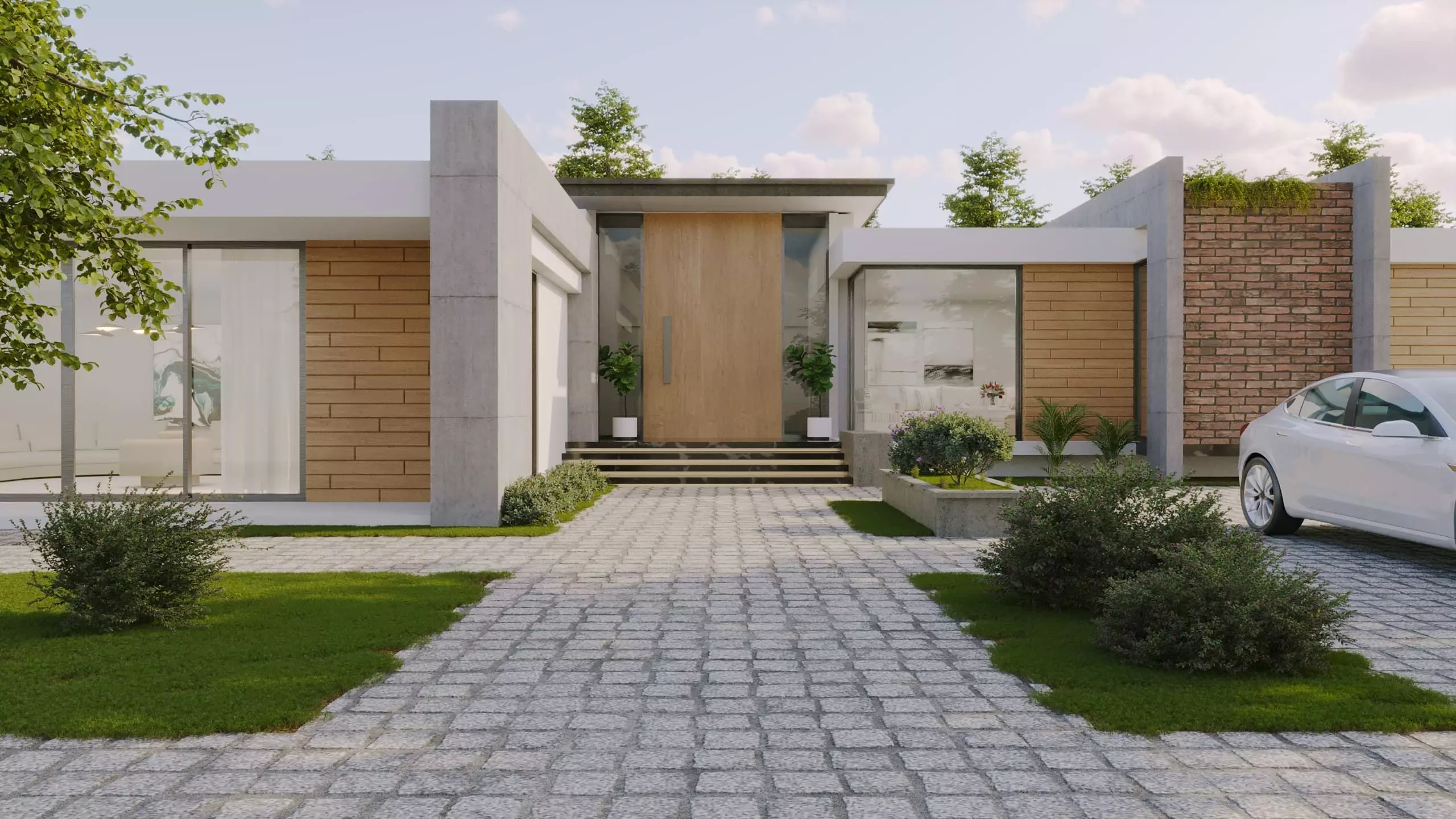 Modern Minimalist Villa Exterior Free 3D model