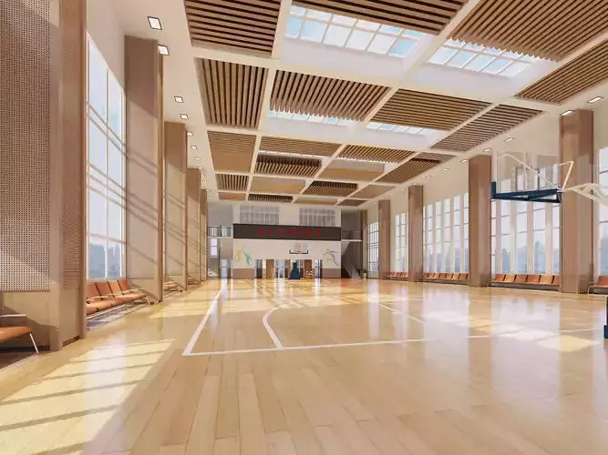 Modern Indoor Basketball Stadium Gymnasium