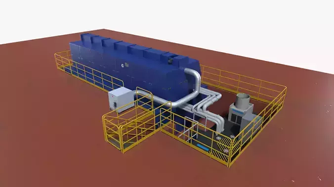 Dielectric Oil System Low-poly 3D model