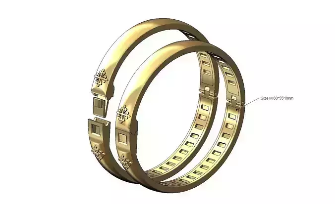 Minimalist rounded flexture clasp PP brand bracelet with covers