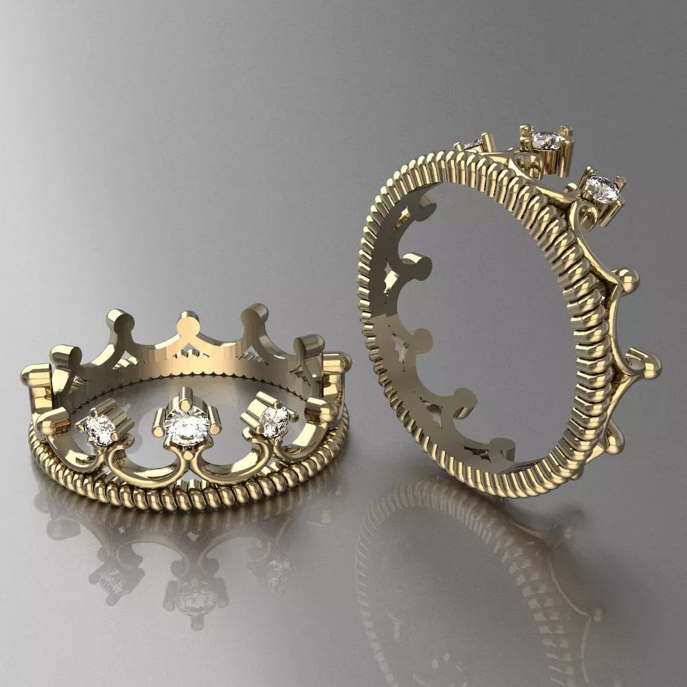 Ring for Womens 9 Crown Litle 3D print model