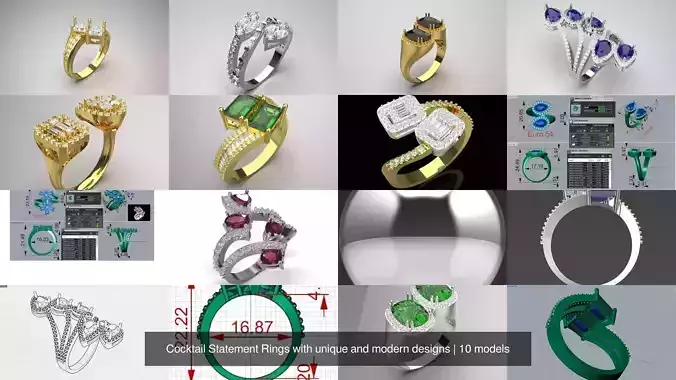 Cocktail Statement Rings with unique and modern designs