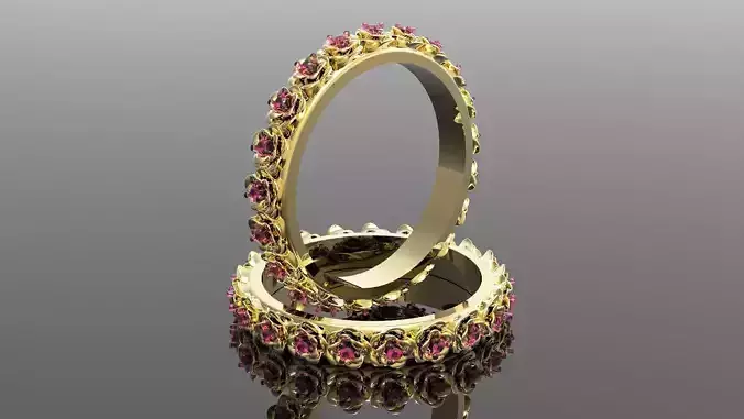 5 Sizes Rose Ring Gold Jewelry Elegant 