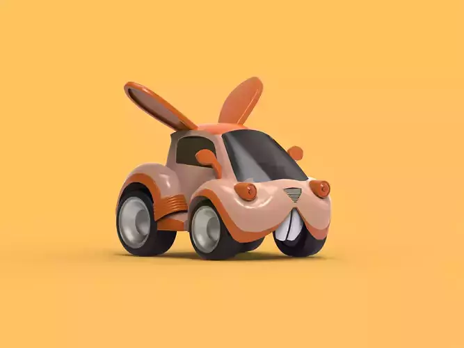 Cartoon Car Rabbit Head 