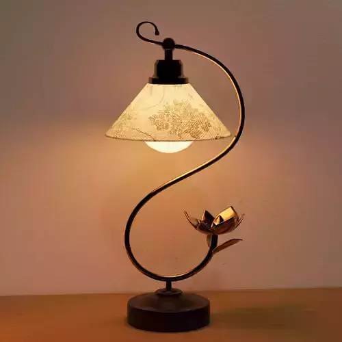 Luxury Decorative Table Lamp with Curved Metal Stand
