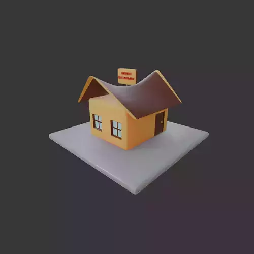 Stylized Padang Restaurant Isometric Building 3D model 3