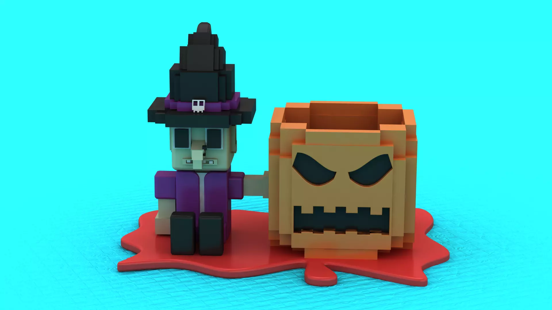 Magic Man with Pumpkin 3D Printable Toy Model 3D print model