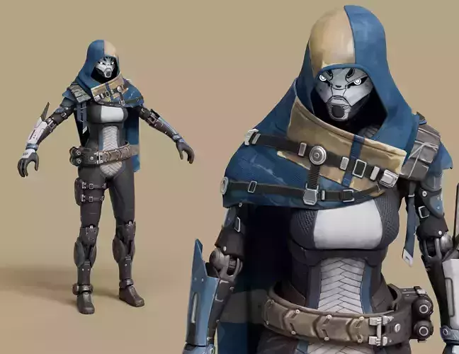 Exo Stranger Cyberpunk Rigged Character