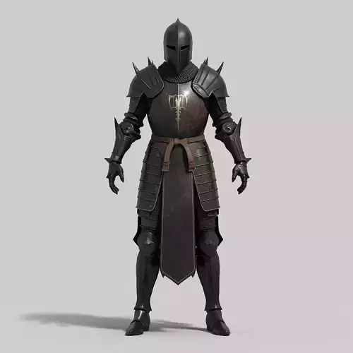 Royal Golden Plate Armor 3D Model Ornate Full Suit