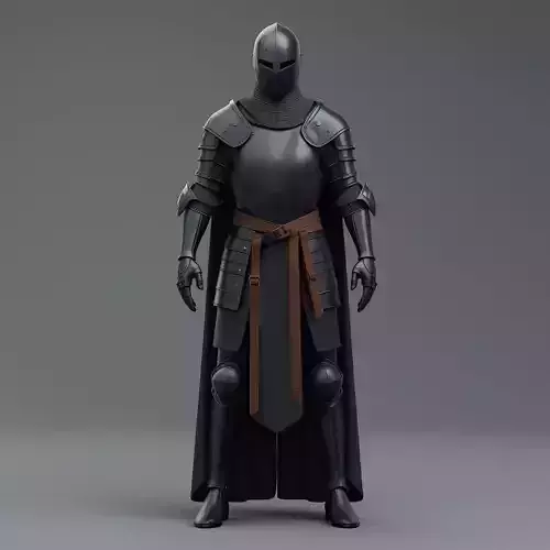 Crusader Knight Plate Armor 3D Model Red Cross Full Suit