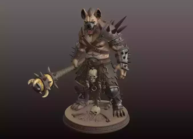 Wolf Warrior STL Ferocious Beast-Fighter 3D Model