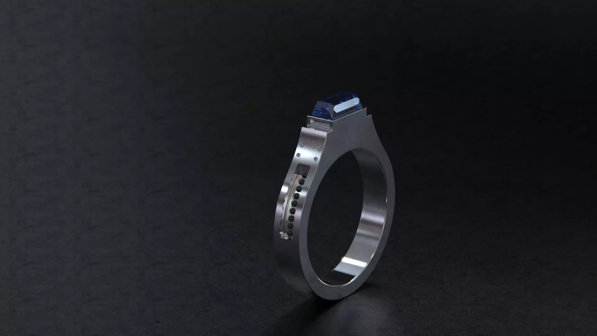 Ring architecture design style fashion solitare 3D print model