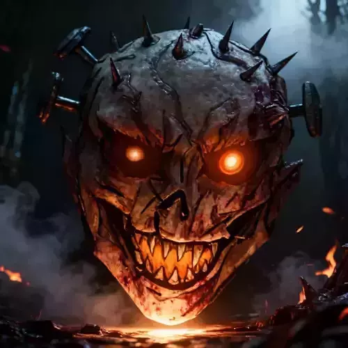 Spiky and Nailed Demonic Head High-Detail 3D Model