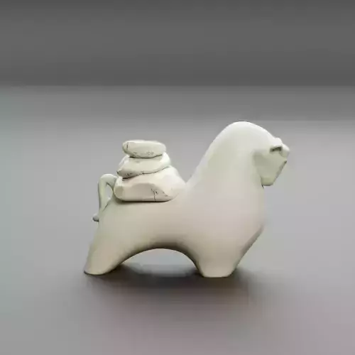 Stylized Stone Horse Figurine