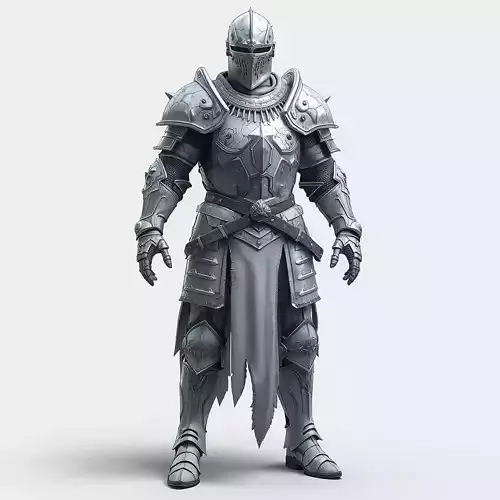 Dark Plate Knight Armor 3D Model Black Knight Suit