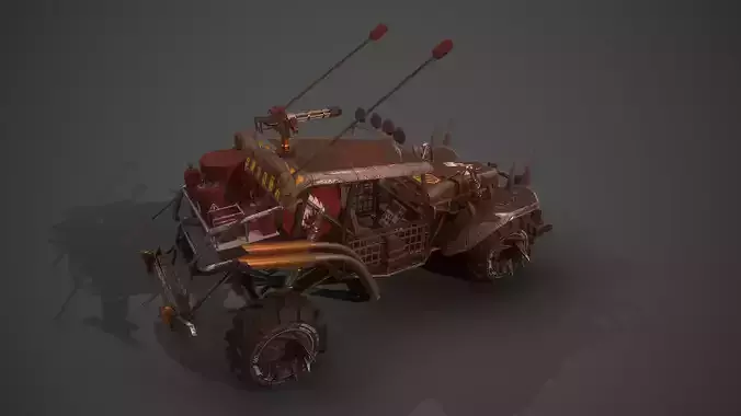Apocalyptic Buggy Modular Pack Low-poly 3D model 4