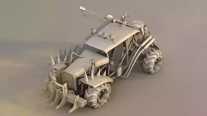Apocalyptic Buggy Modular Pack Low-poly 3D model 2